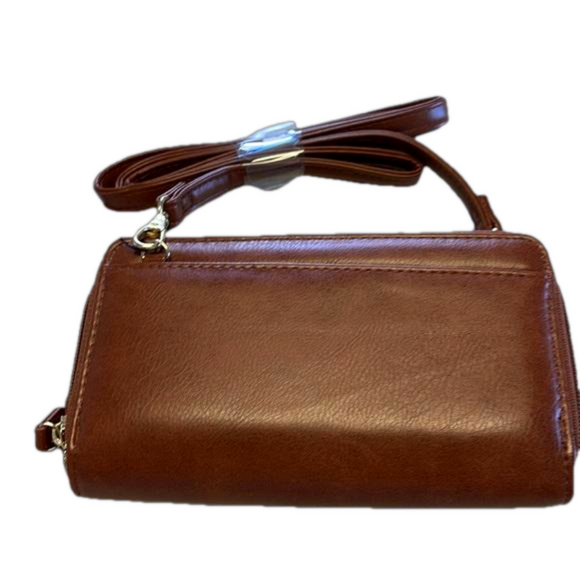 Mundi Small Big Fat Crossbody Photo flip Checkbook Cover Card Pockets 7x4x2 - Picture 2 of 13